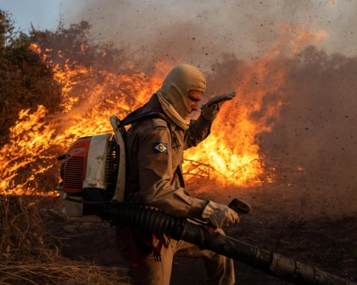 Bombeiros atuam contra incêndios em 9 municípios de MT; Poconé novamente citado